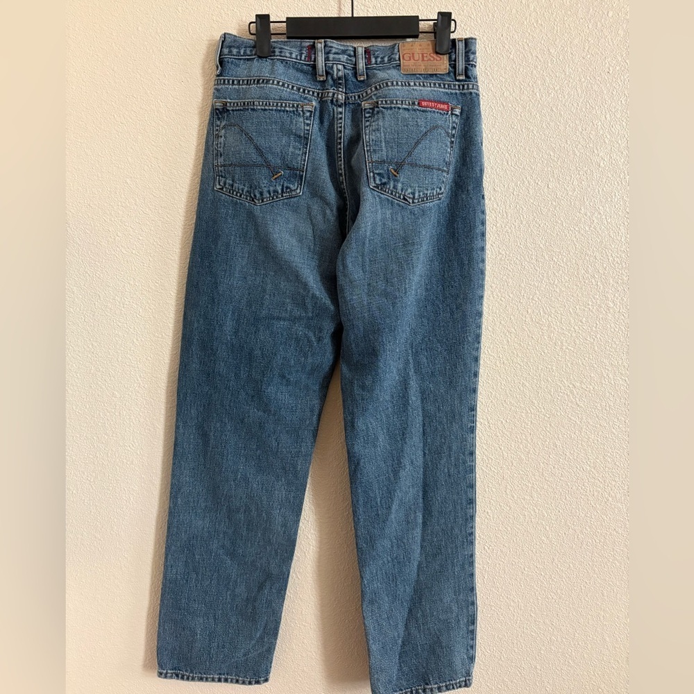 Vintage Guess Medium Blue Straight Jeans - Picture 2 of 6
